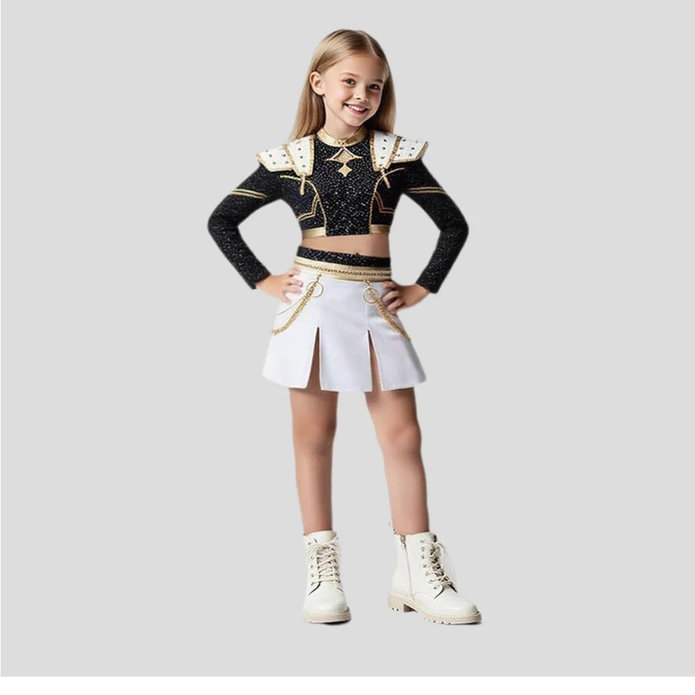 Zoey Huntrix Kpop demon hunters golden costume kids size 8